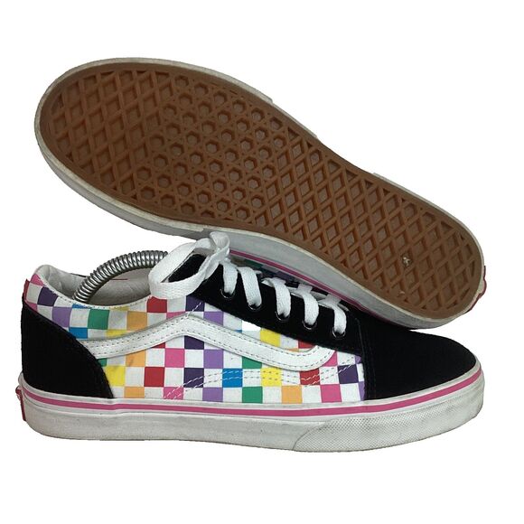 Vans Other - Vans OTW Rainbow Checkered - Youth/Kids Sz 6 - Pride Colorful Suede & Canvas Low